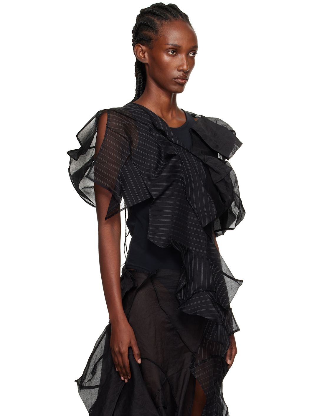 Black ASM Darts 3D Blouse - 2