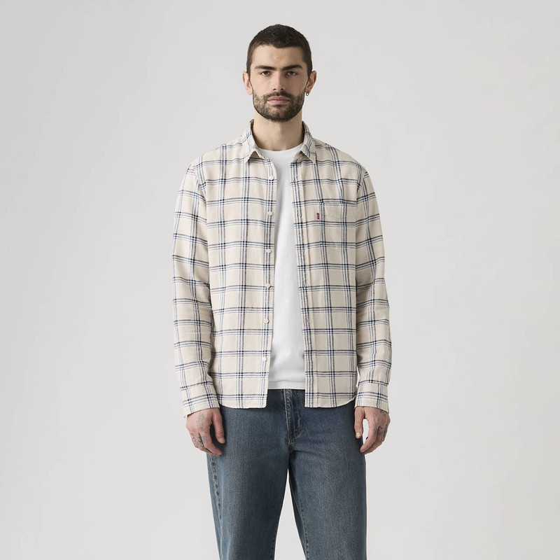 SUNSET ONE POCKET STANDARD FIT COTTON LINEN SHIRT 3
