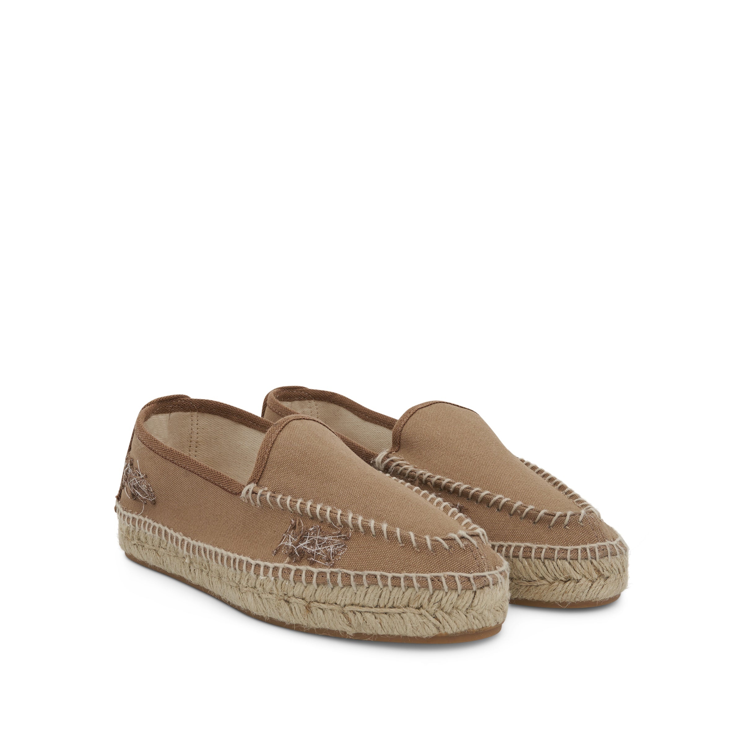 Embroidered Espadrilles in Chamois - 2