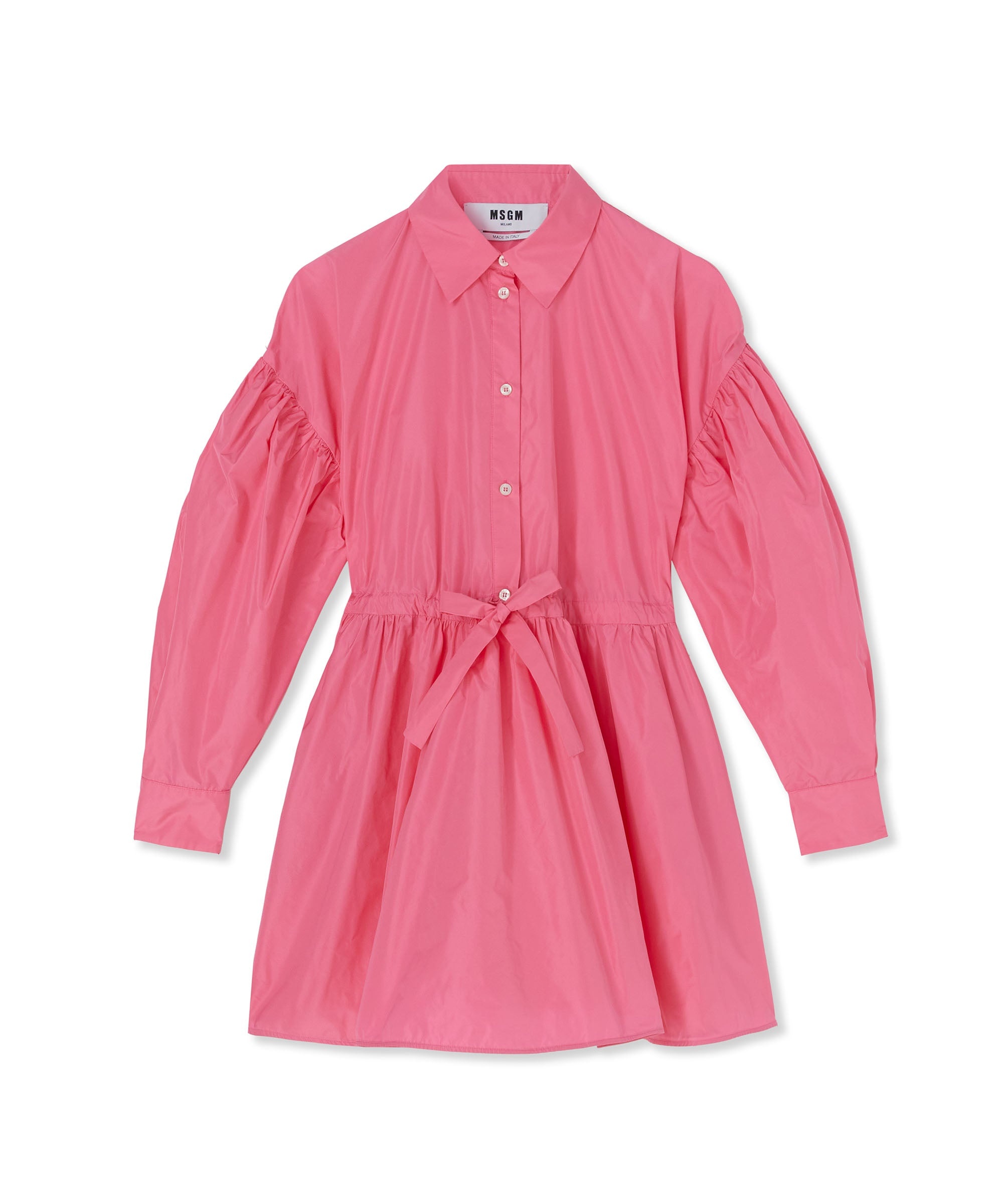 Taffetà short dress with adjustable waistline - 1
