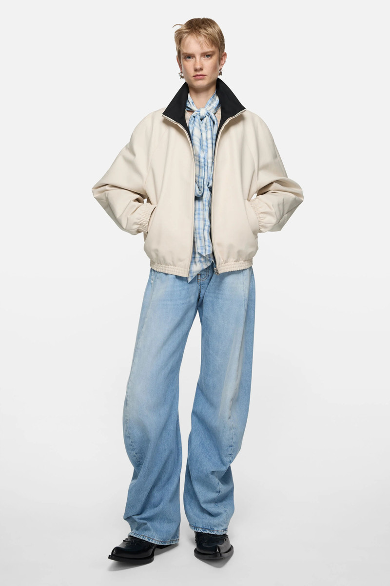 Acne Studios Satin logo jacket - Light taupe outlook