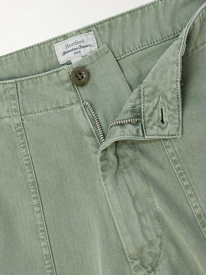 Fatigue Straight-Leg Herringbone Cotton Trousers 6