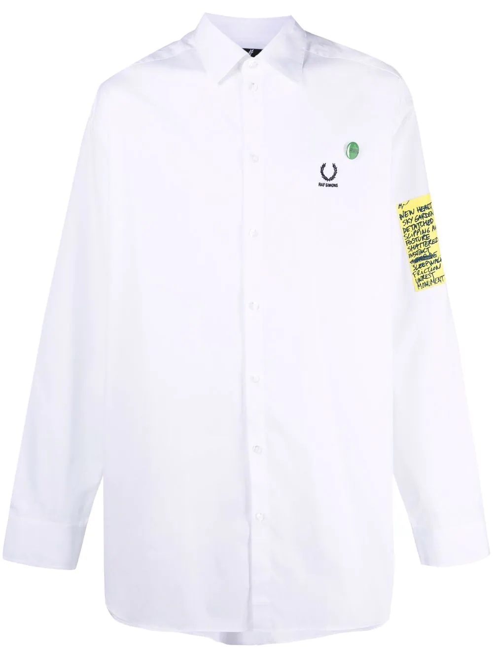 logo-embroidered cotton shirt - 1