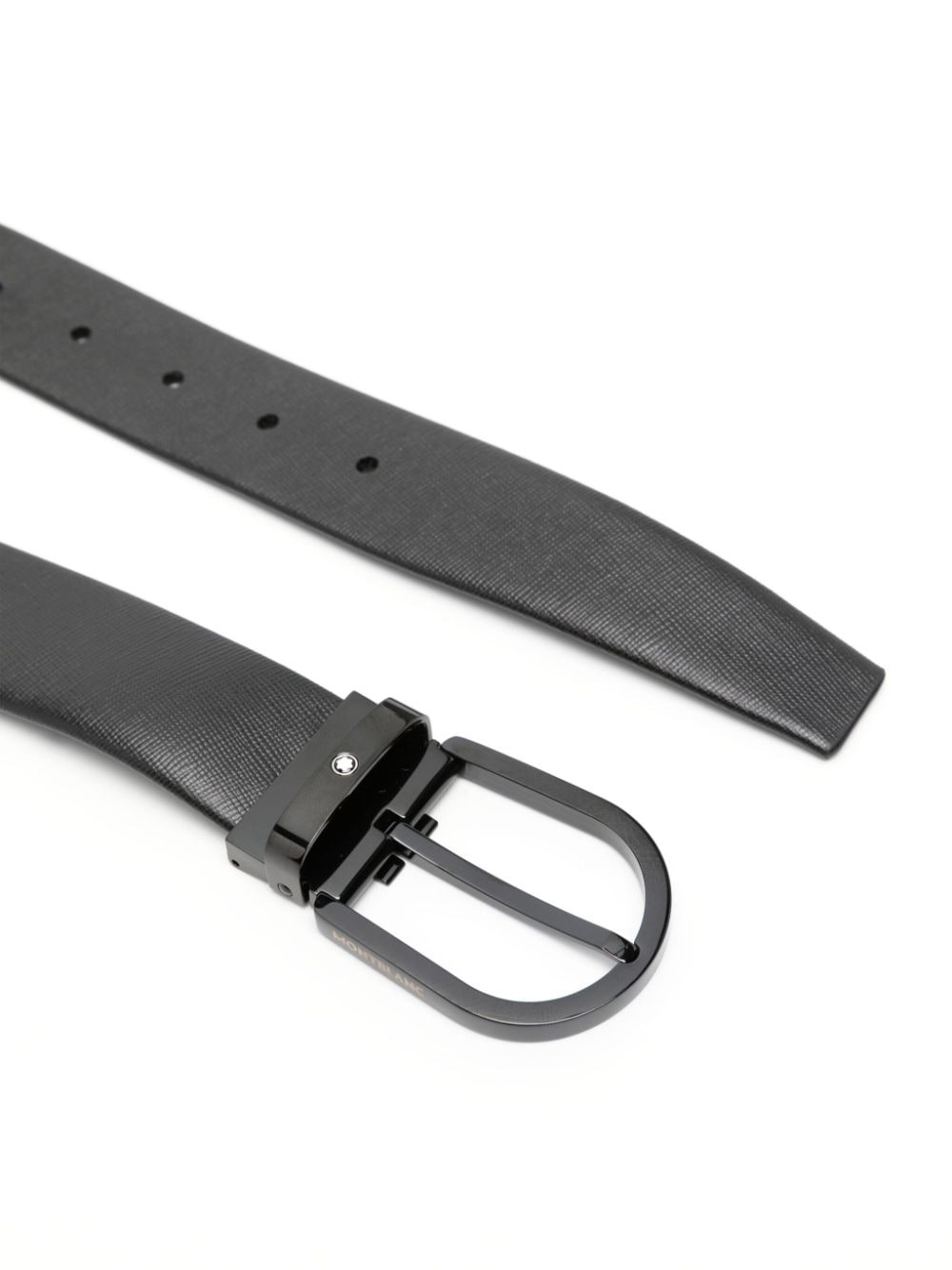 Horseshoe-buckle leather belt - 2