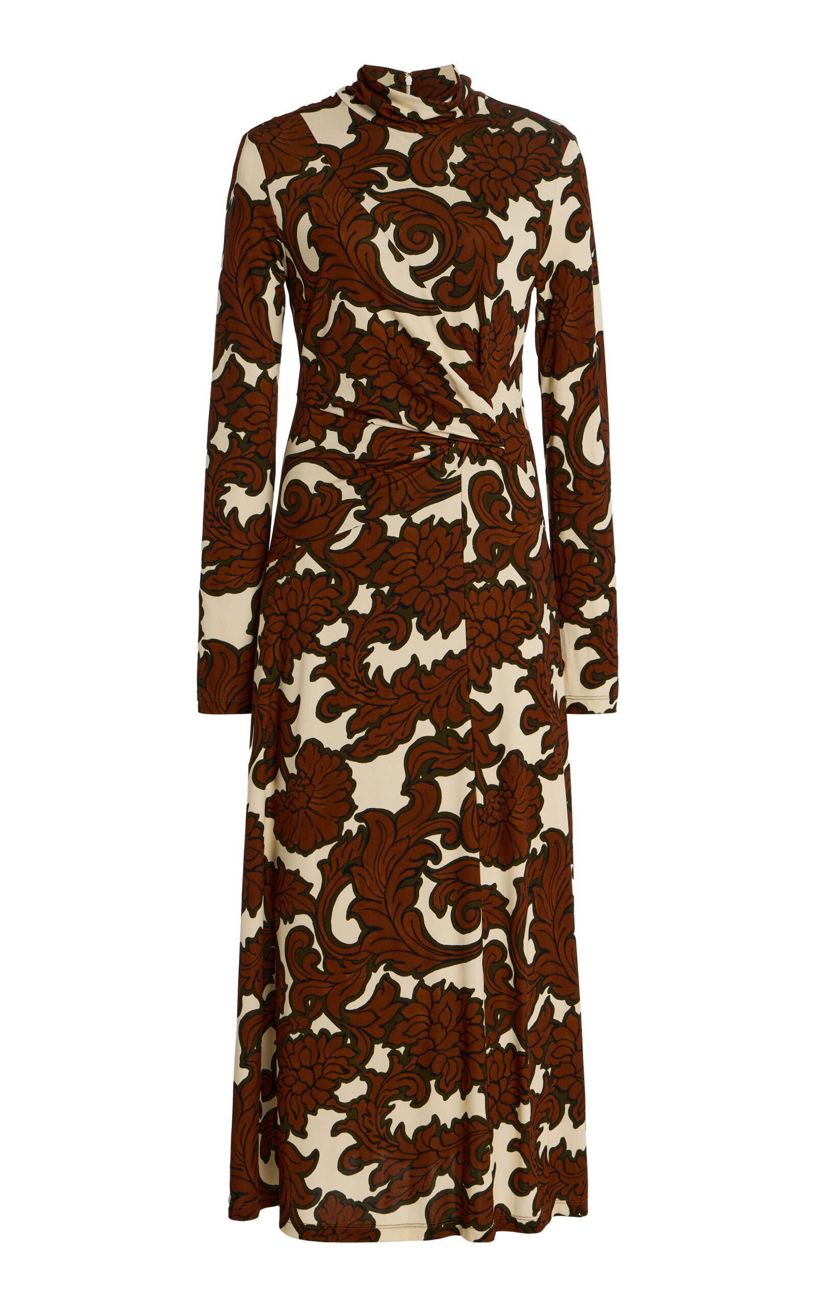 Hera Ruched Printed Jersey Midi Dress print - 1