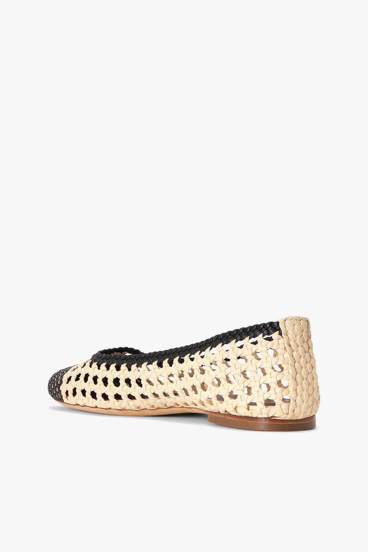 STAUD NELL CROCHET BALLERINA CREAM BLACK - 6