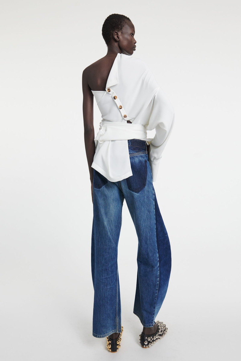 A.W.A.K.E. MODE UPSIDE DOWN DECONSTRUCTED SHIRT WHITE outlook