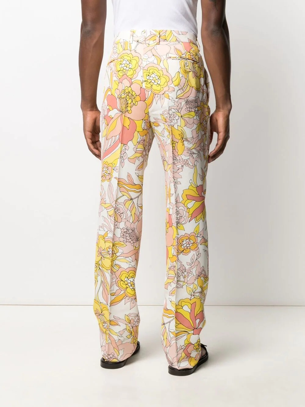 floral-print flared trousers - 4