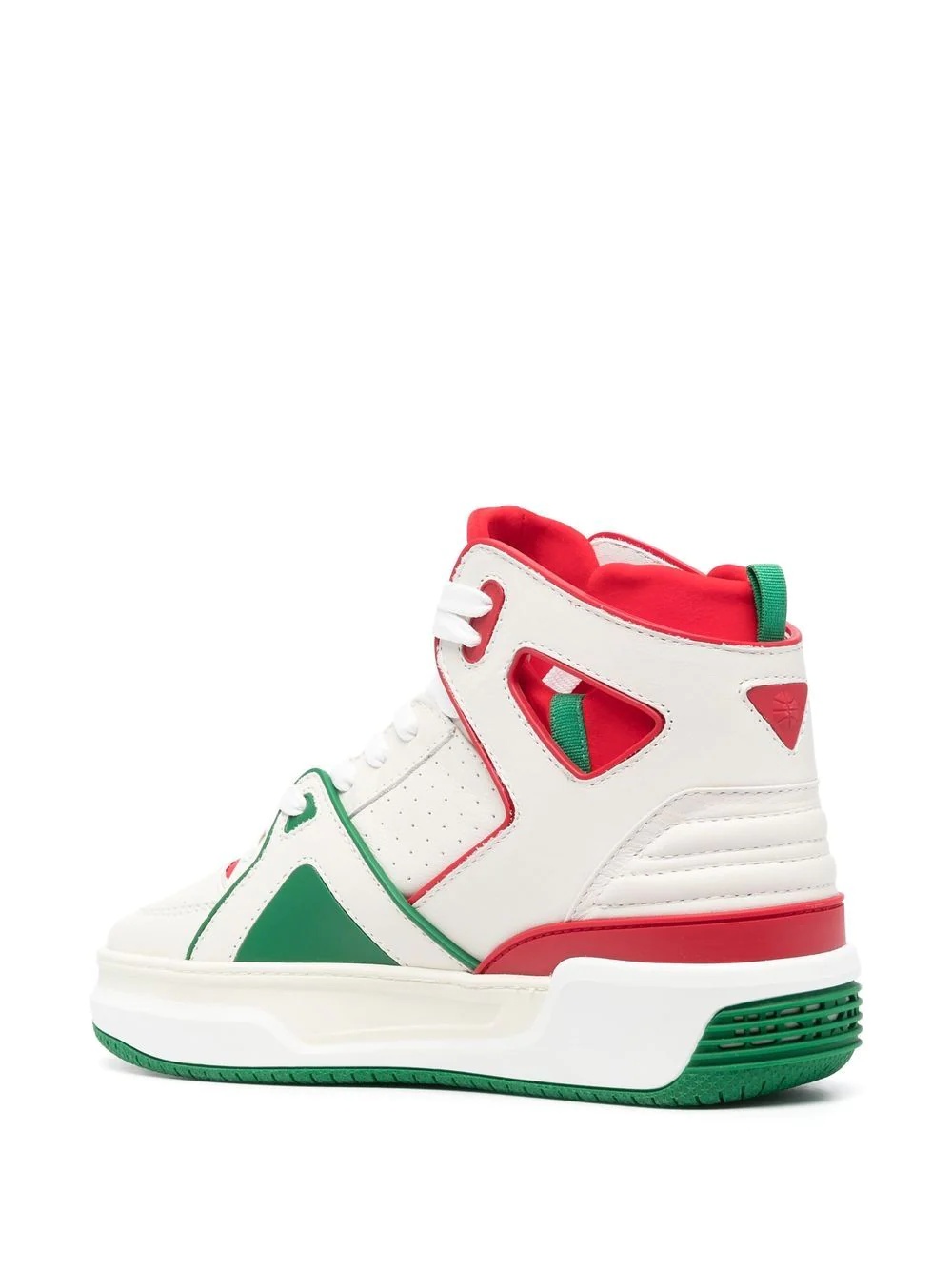 panelled leather sneakers - 3