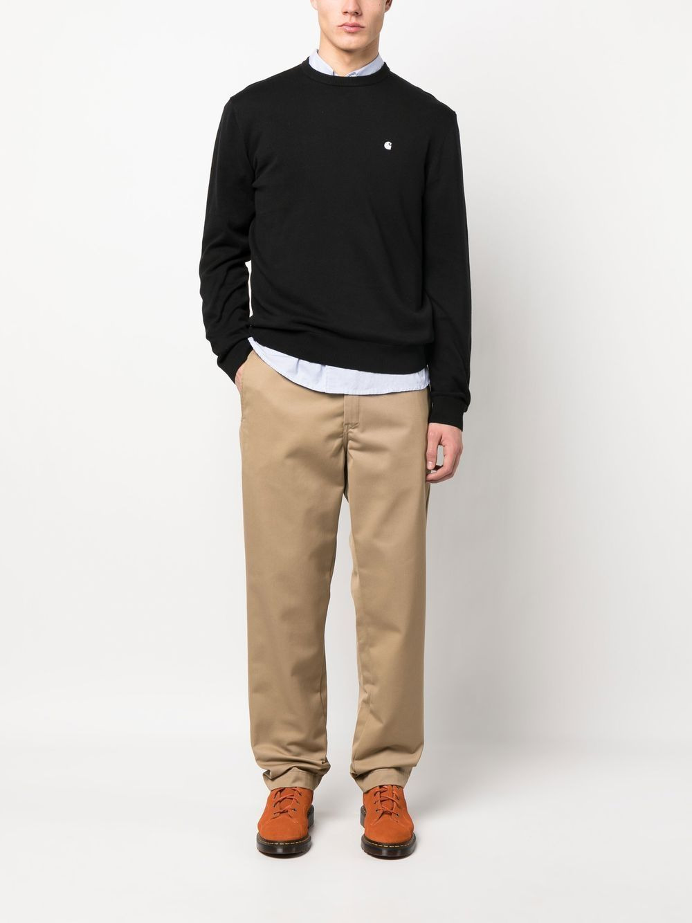 logo-embroidered crew neck jumper - 2