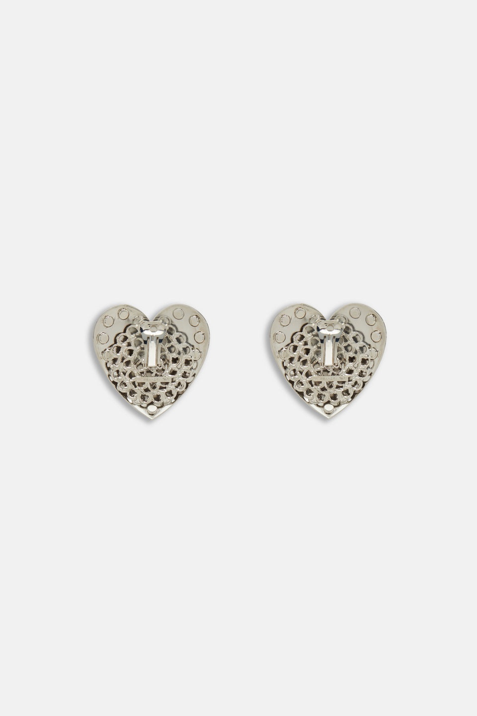 METAL HEART EARRINGS WITH CRYSTALS - 2