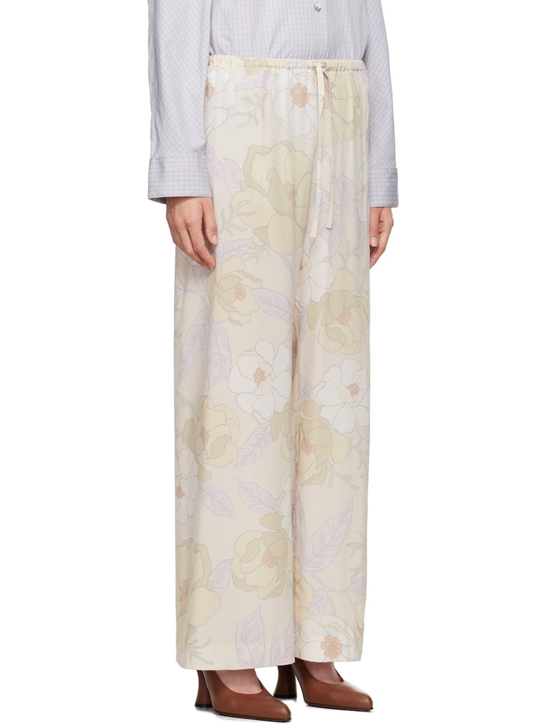 Off-White Silk Trousers - 2