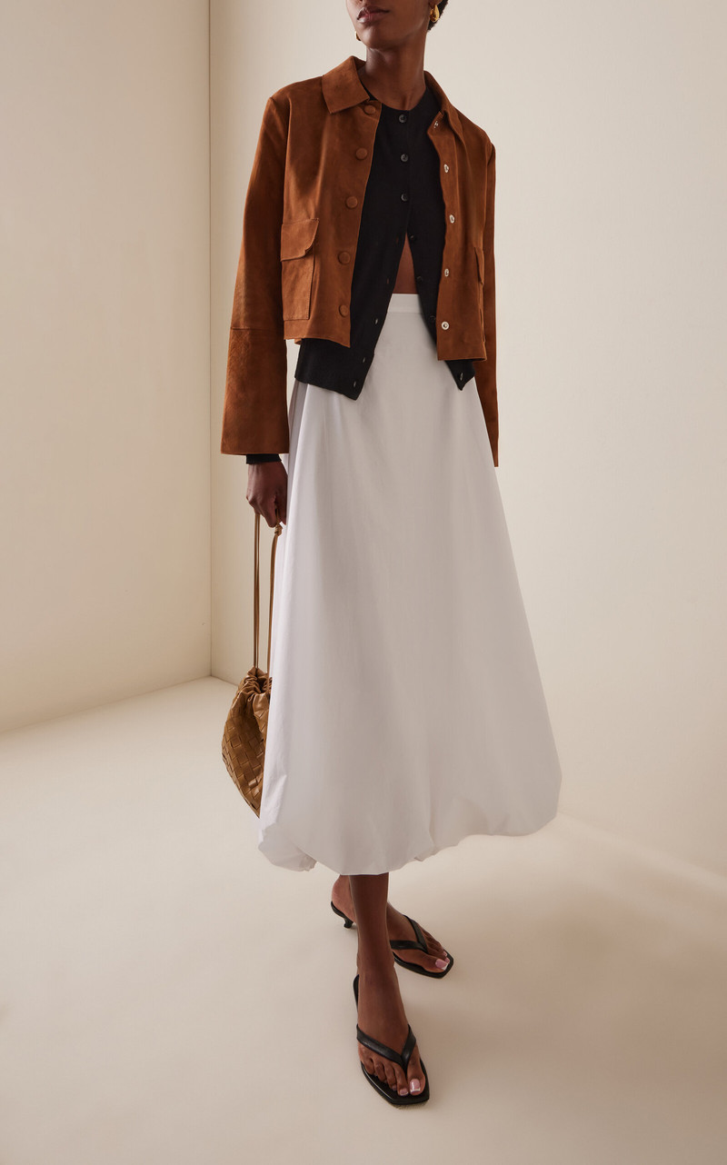 BY MALENE BIRGER Annie Cropped Suede Jacket brown outlook