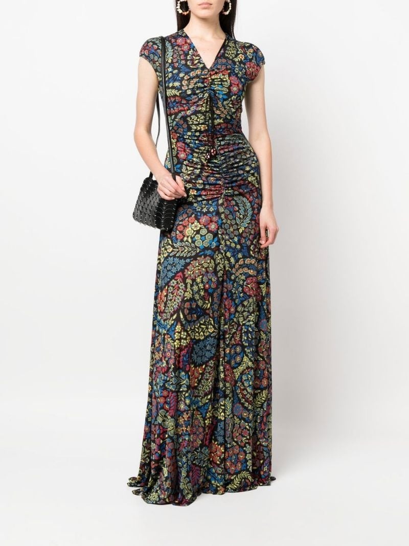 floral embroidered maxi dress - 2