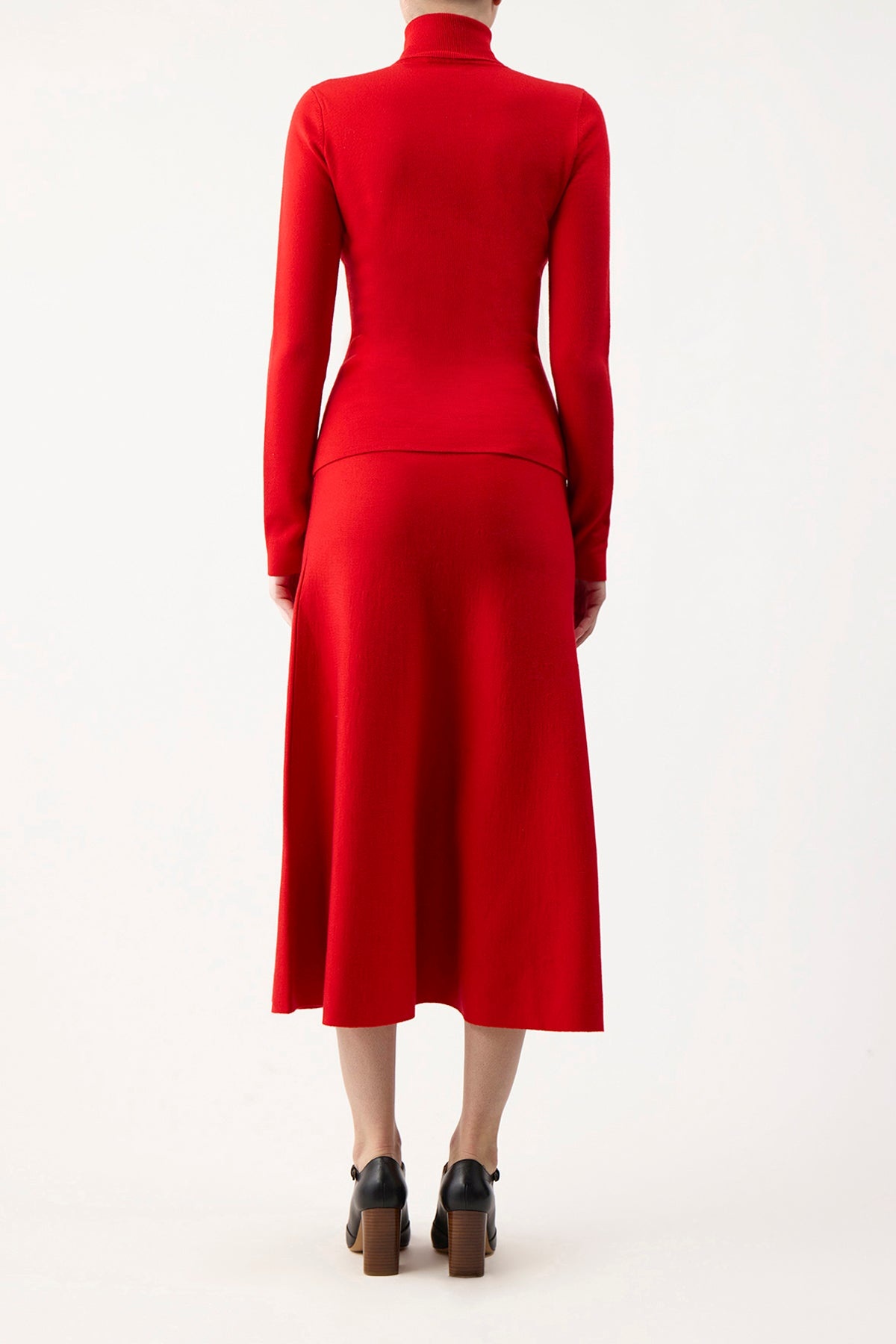 Freddie Skirt in Red Topaz Cashmere Wool - 4