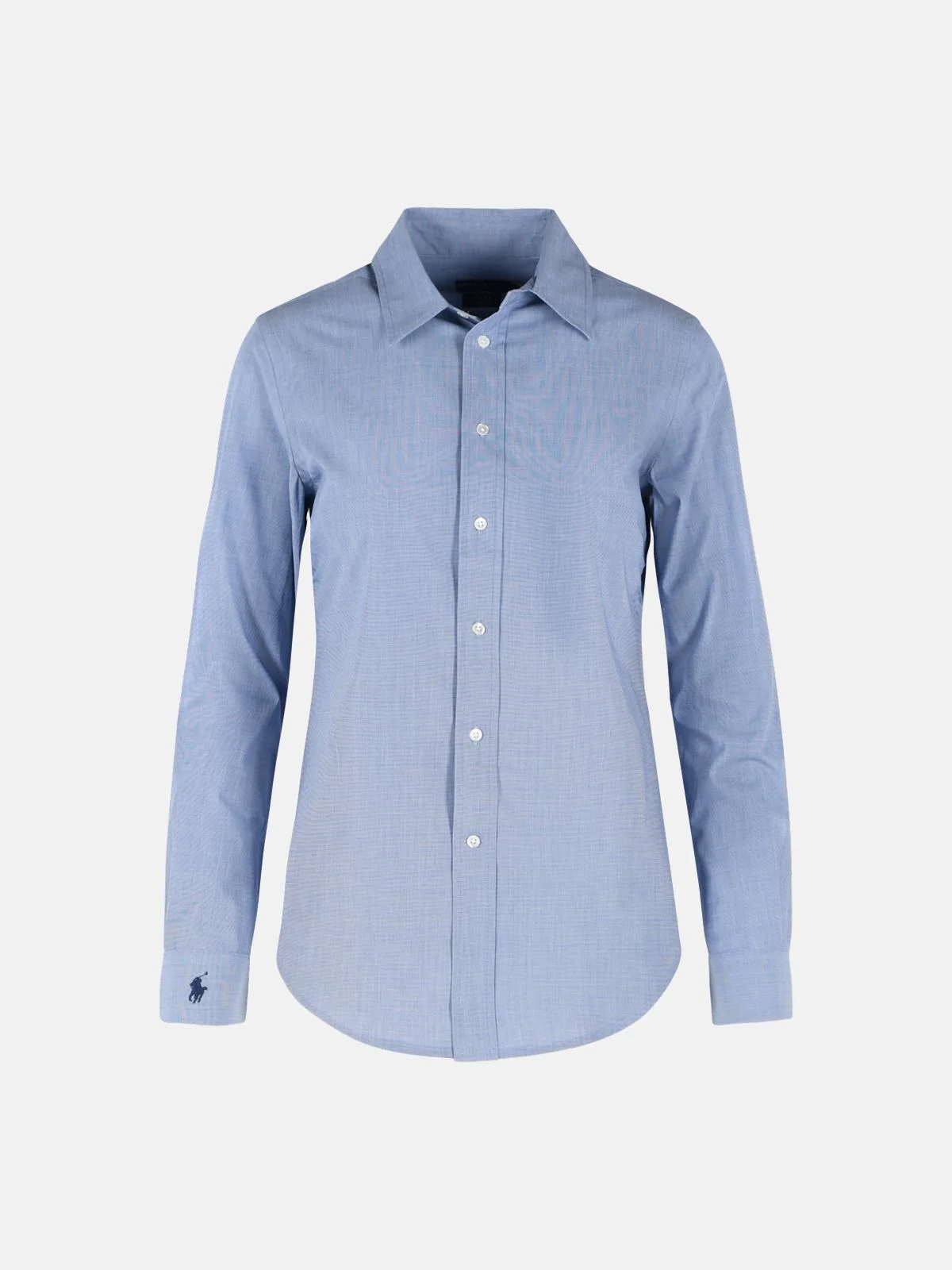 BLUE STRETCH COTTON SHIRT - 1