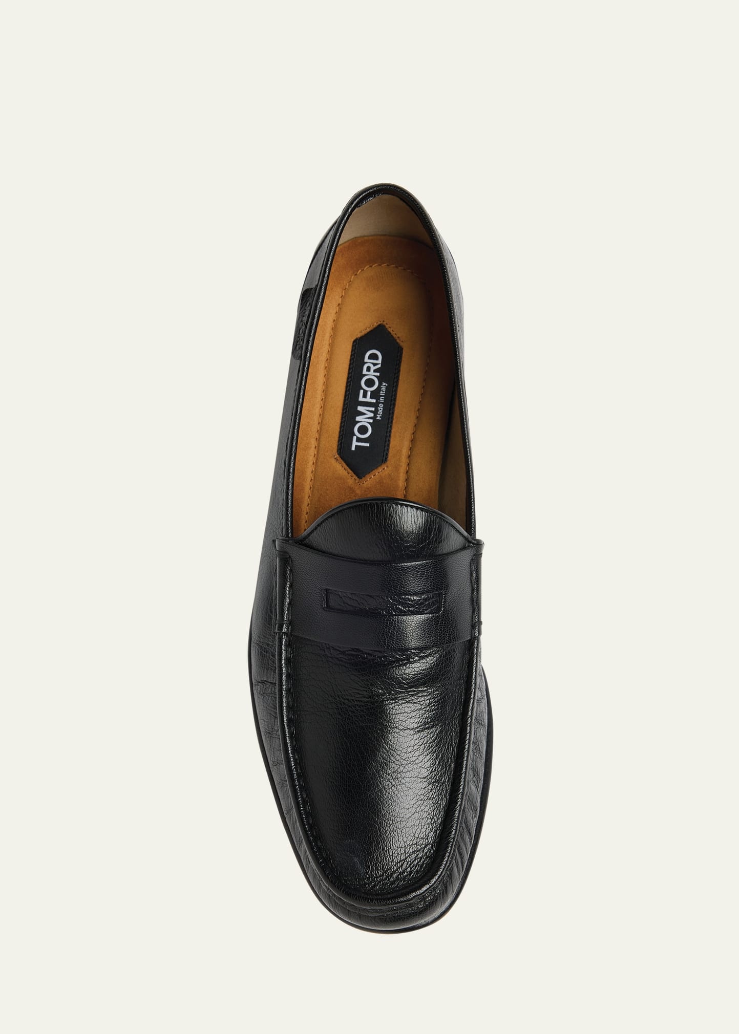 Men's York Grained Leather Penny Loafers - 5
