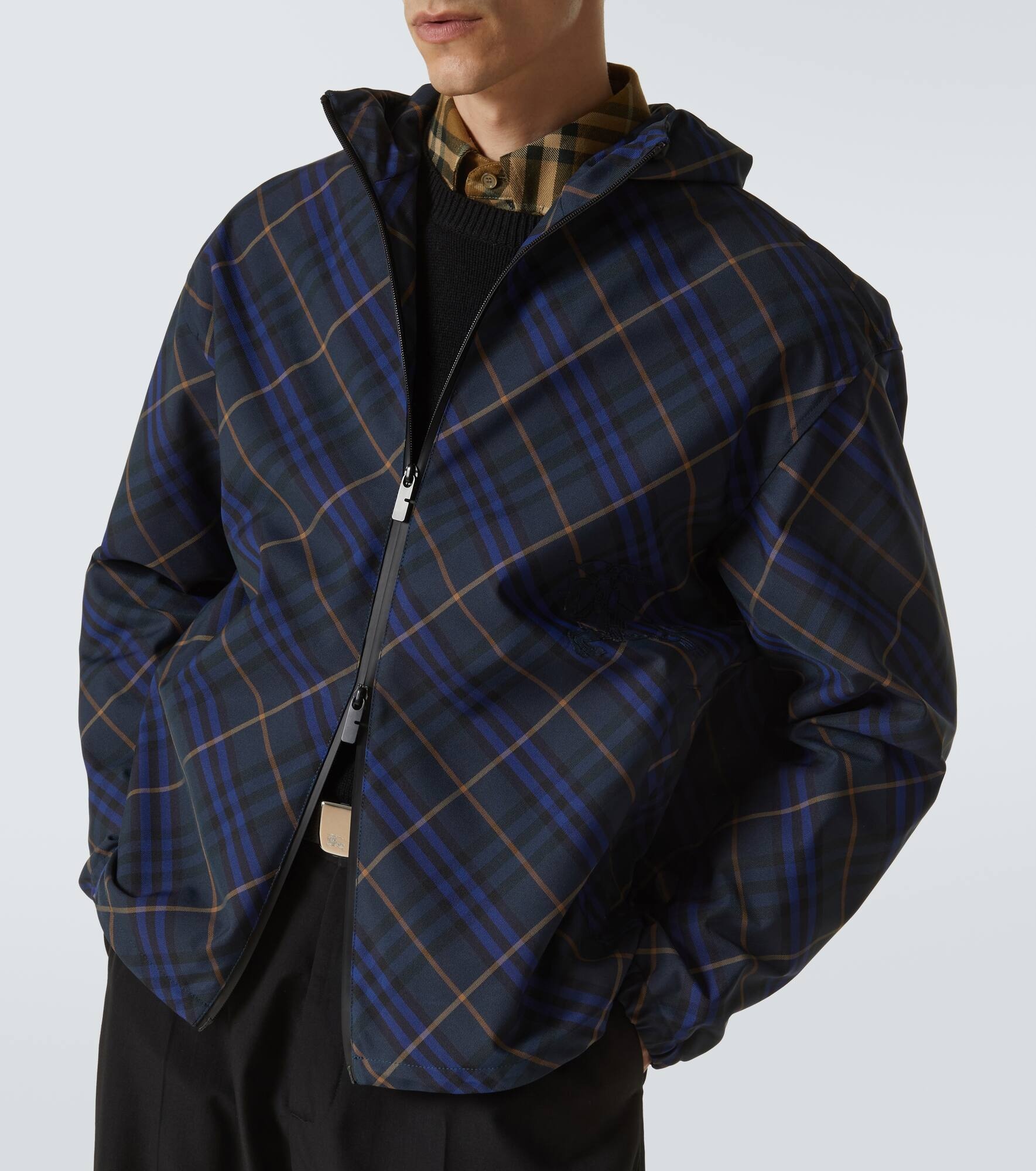 Checked windbreaker jacket - 5