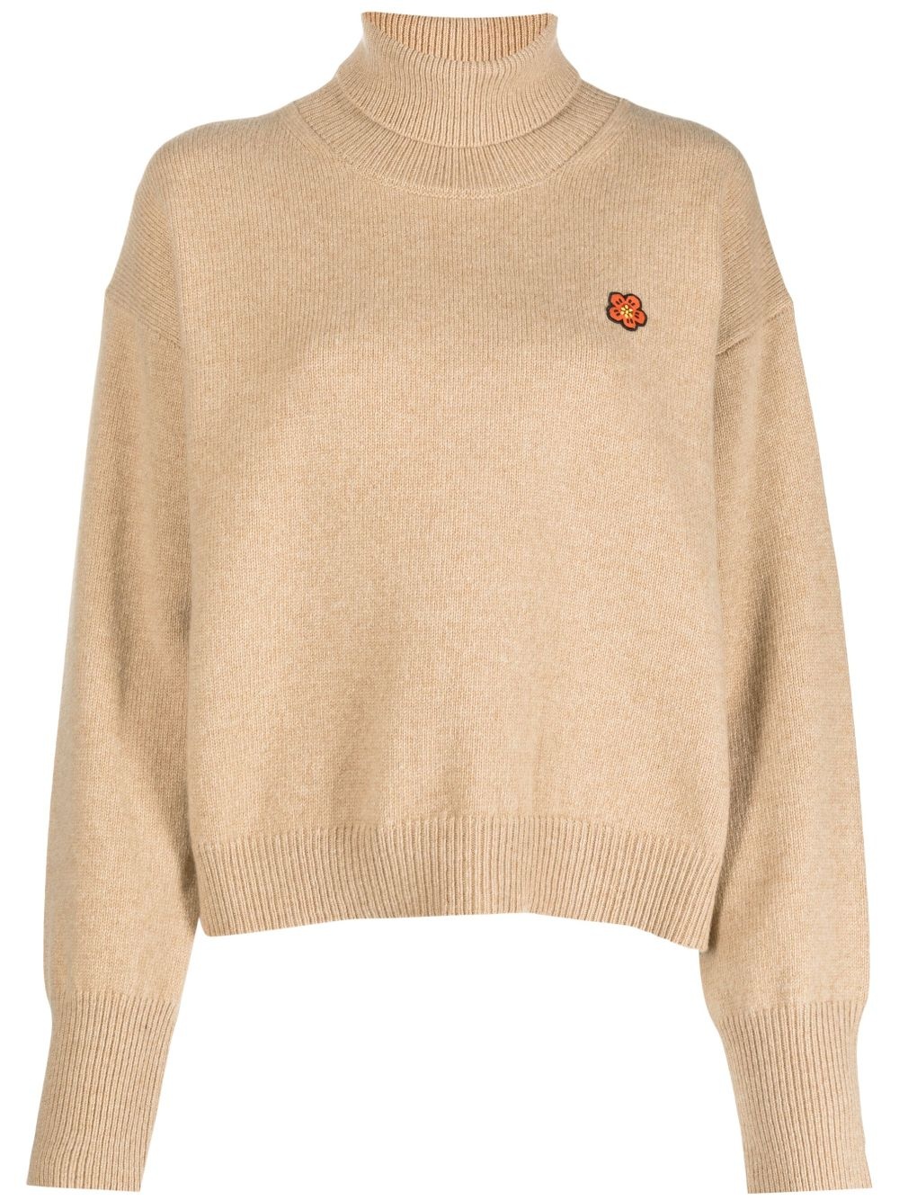 logo-patch roll-neck jumper - 1