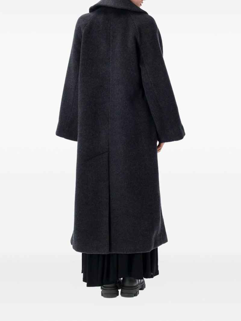 GANNI double-face wool lace-up coat outlook
