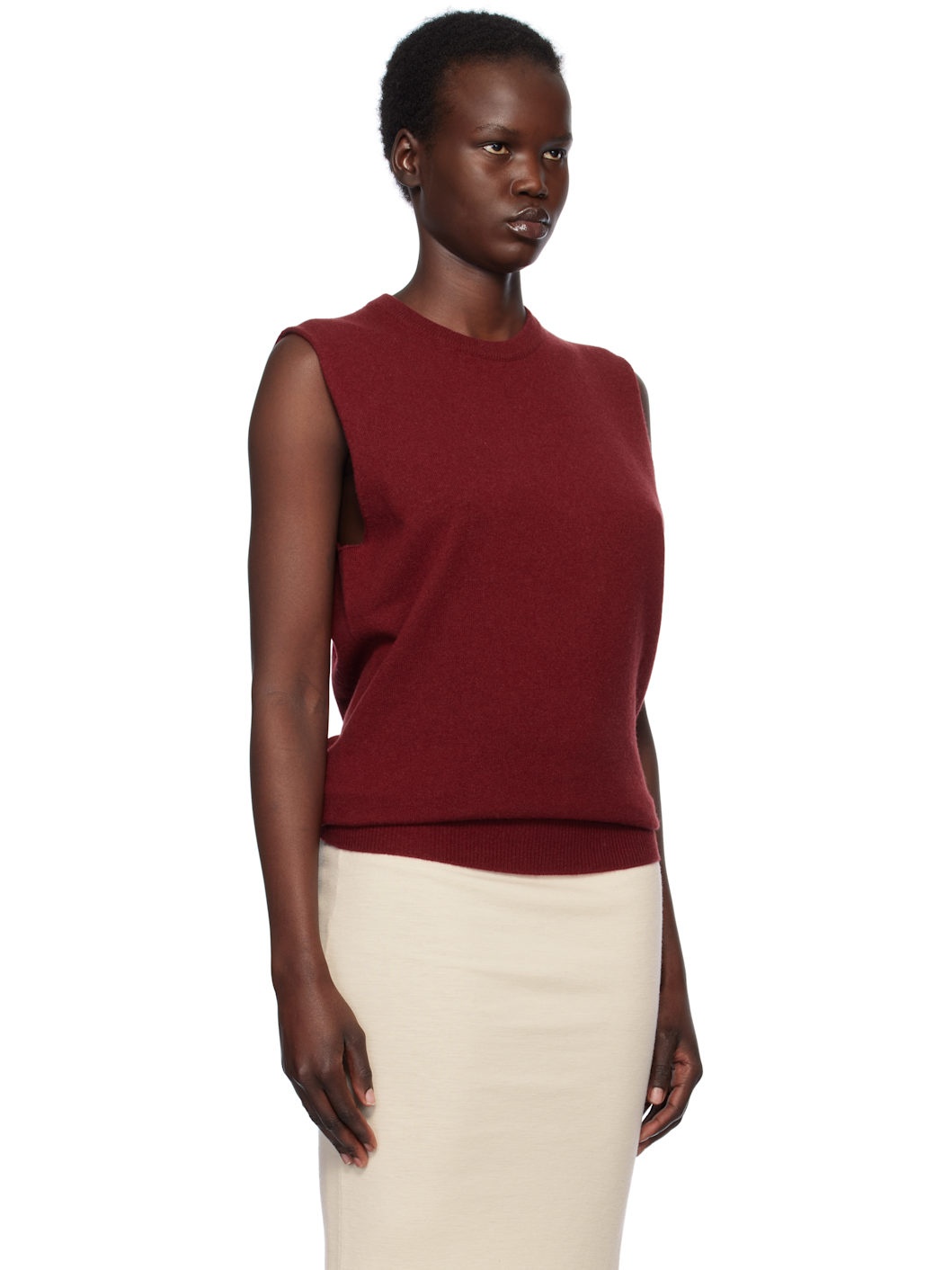 Red Cashmere Vest - 2
