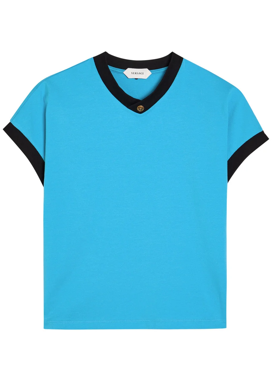 Versace Vintage Cropped Stretch-cotton T-shirt - 1