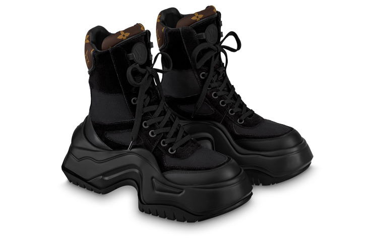 (WMNS) LOUIS VUITTON Archlight 2.0 Platform Ankle Sneakers 'Black with Brown Monogram' 1ABI0Z - 2