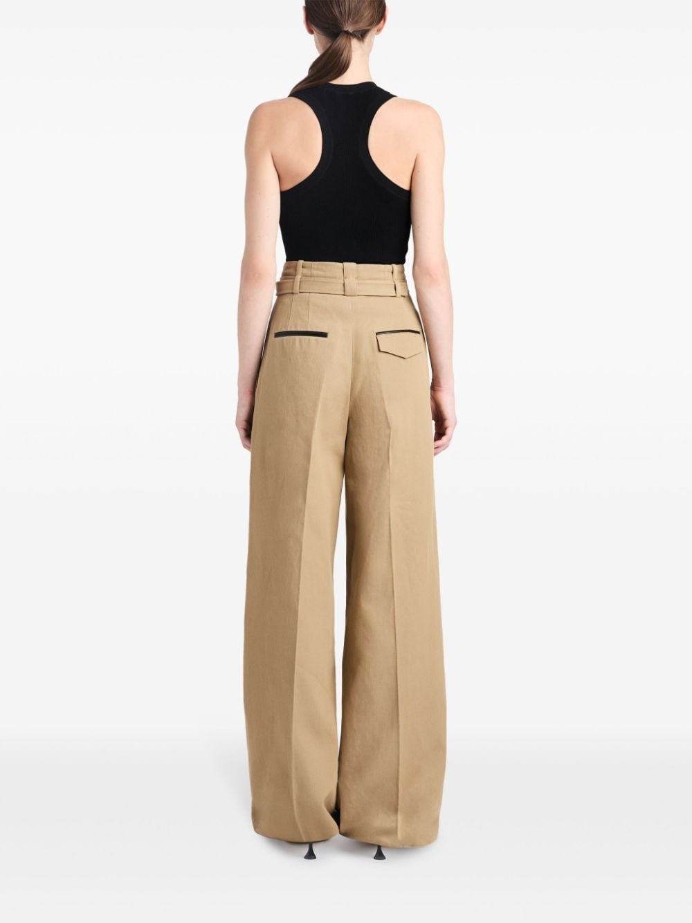 Dana wide-leg cotton-linen trousers - 4