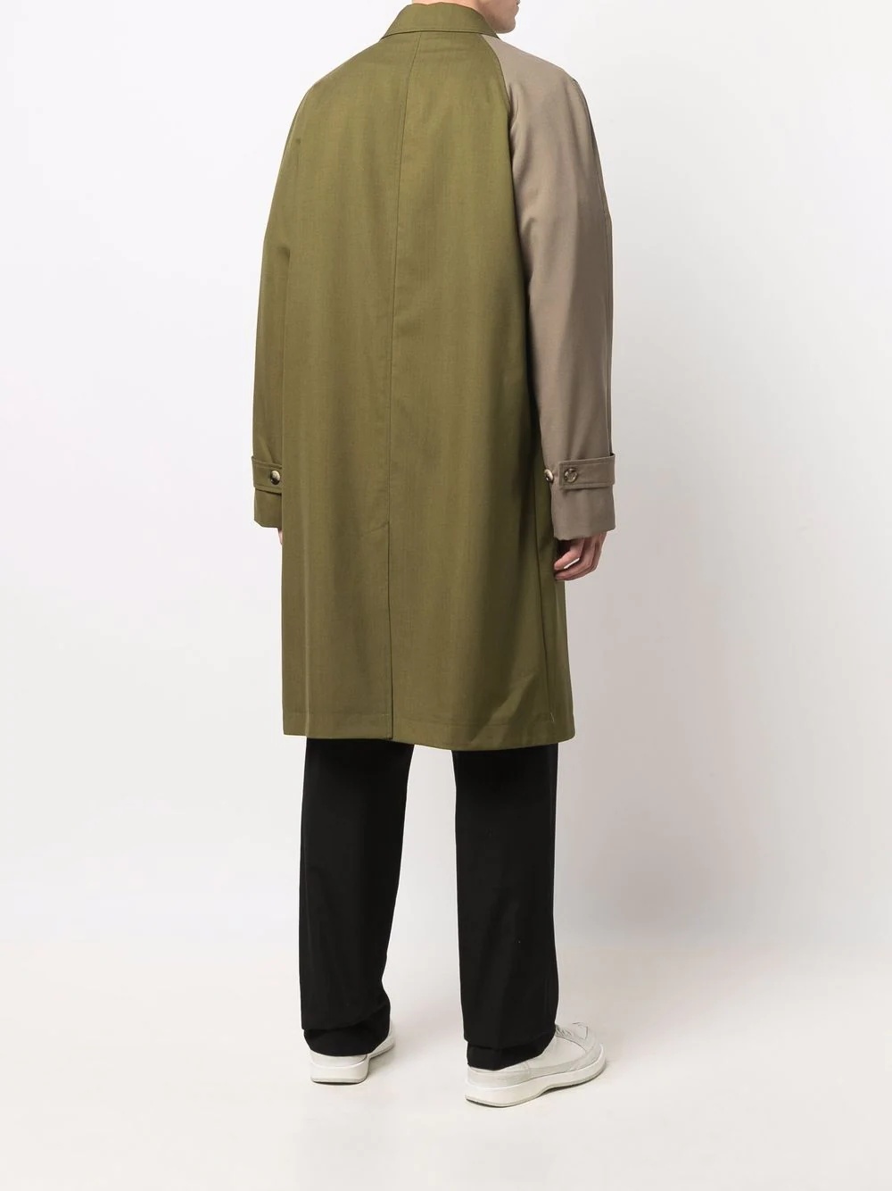 two-tone panelled coat - 4