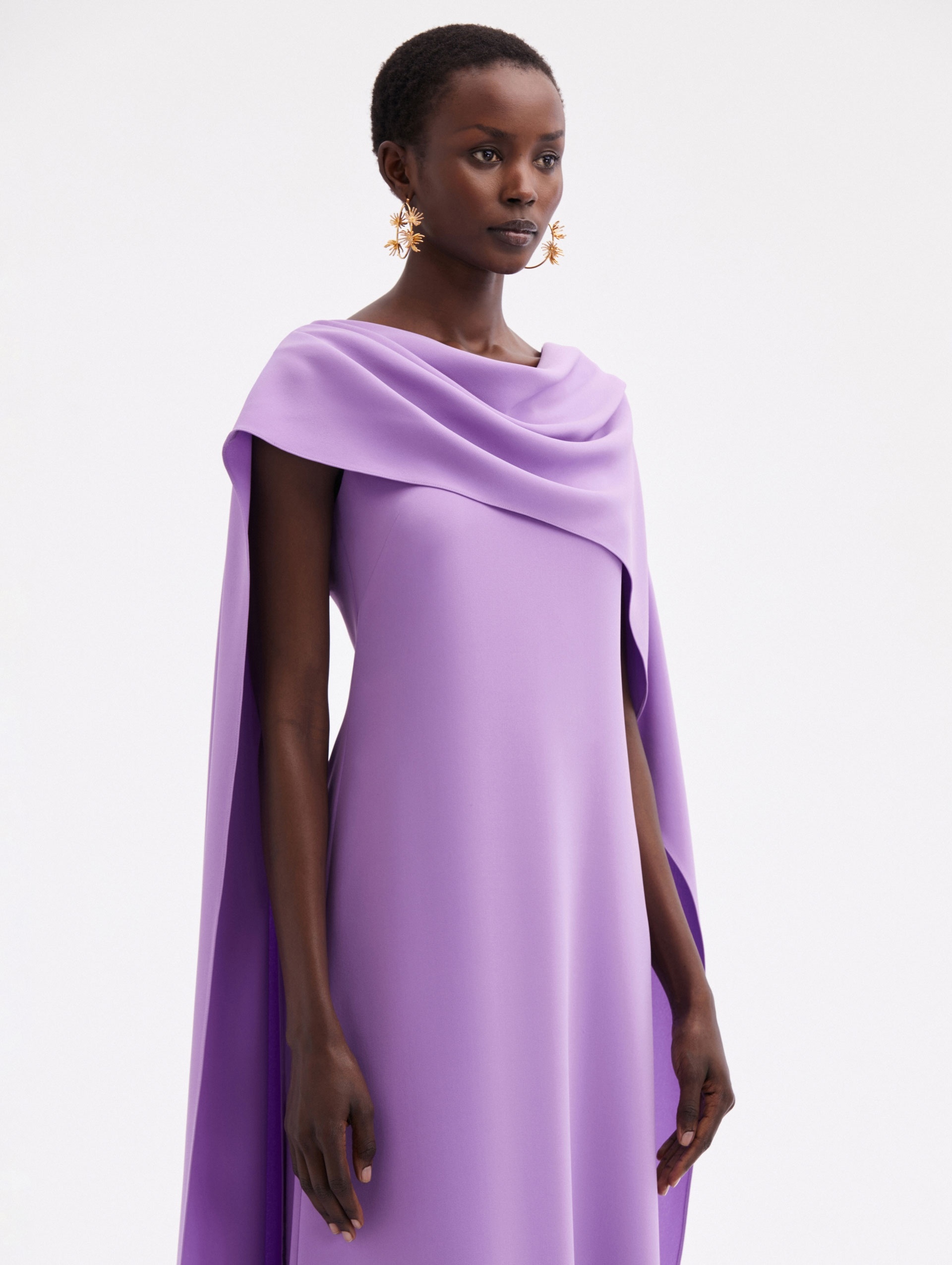 DRAPE NECK GEORGETTE CAFTAN - 4