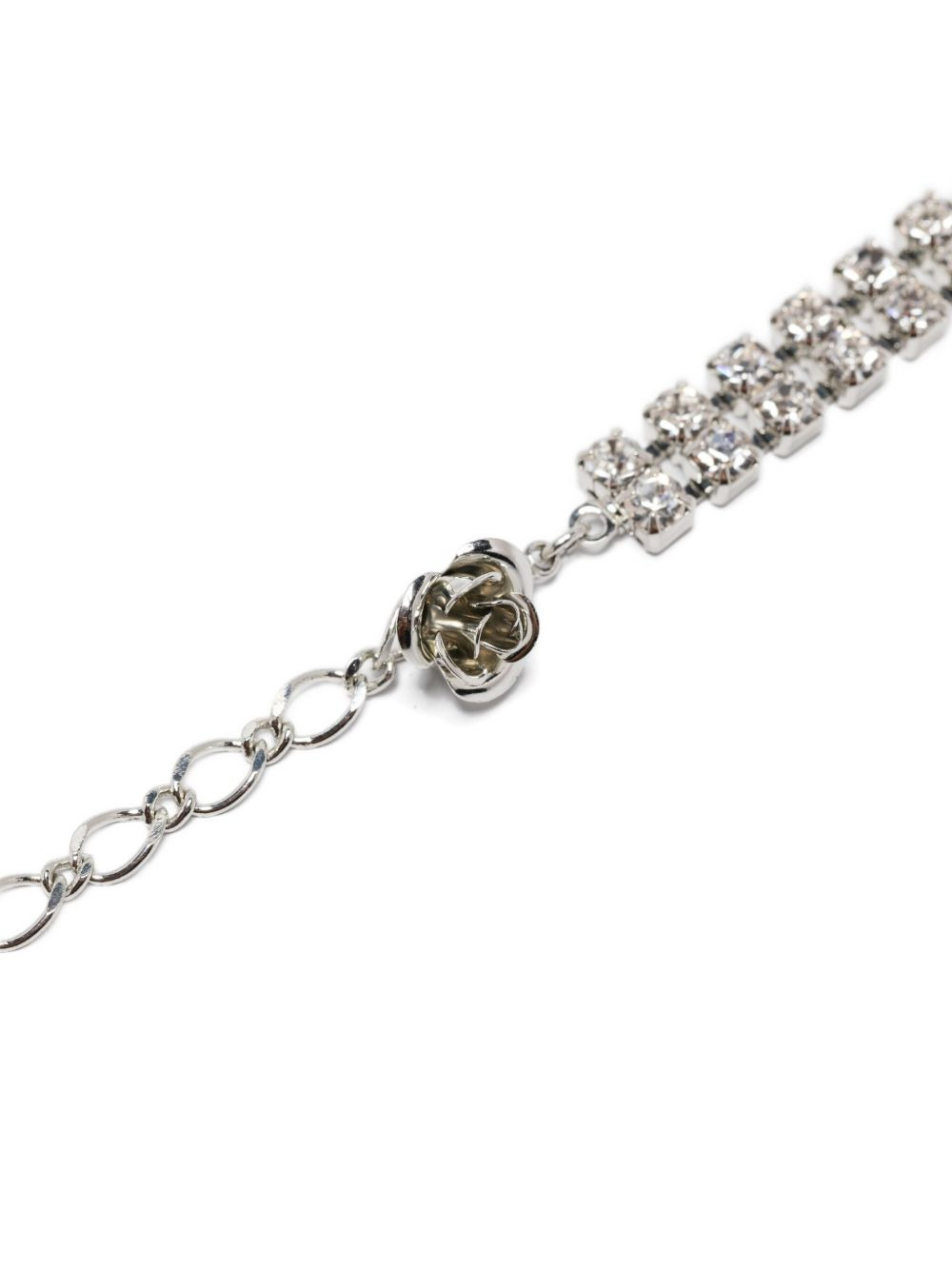 crystal-embellished double-chain necklace - 3