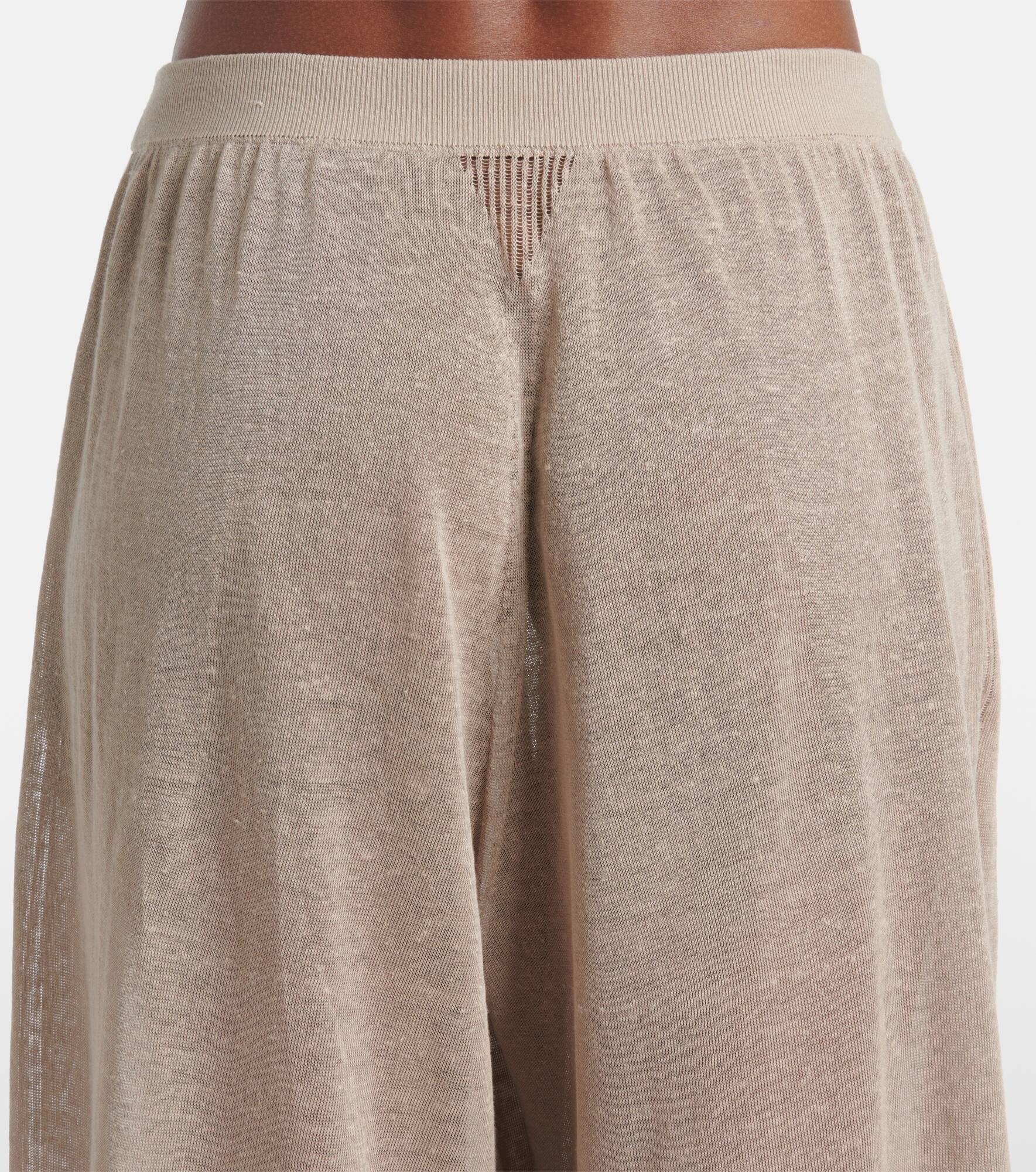Linen and silk wide-leg pants - 6