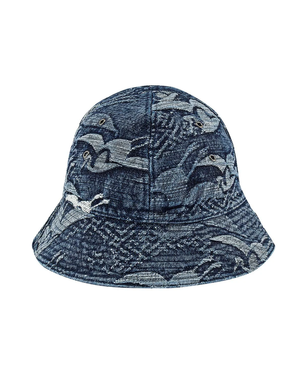 Allover Seagull Crane Jacquard Bucket Hat - 1