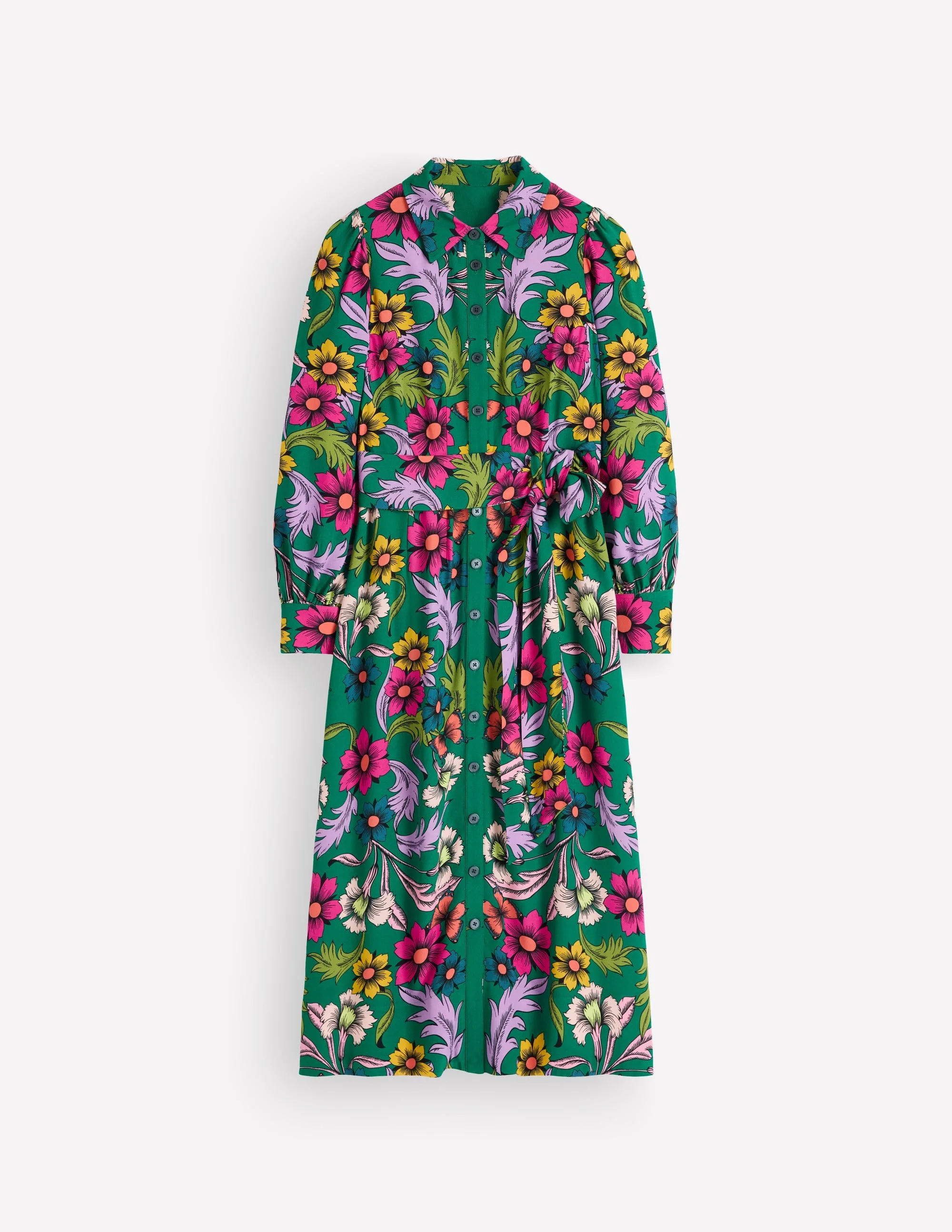 Maeve Occasion Shirt Dress-Jewel Green, Butterfly Bouquet - 1