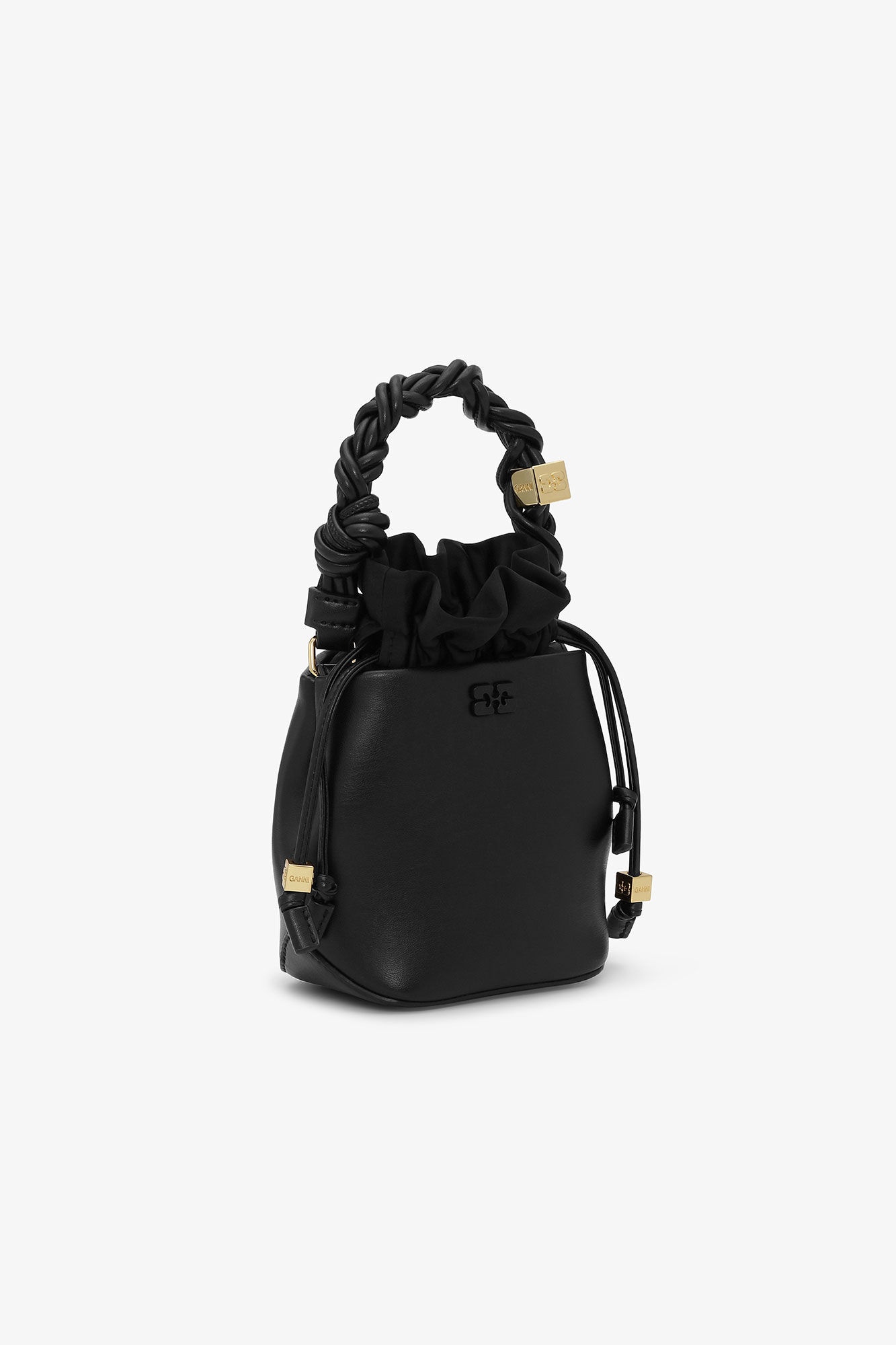 BLACK MINI GANNI BOU BUCKET BAG - 2