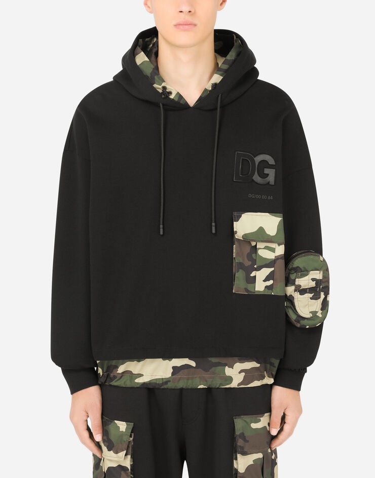 Hoodie with camouflage-print details - 2