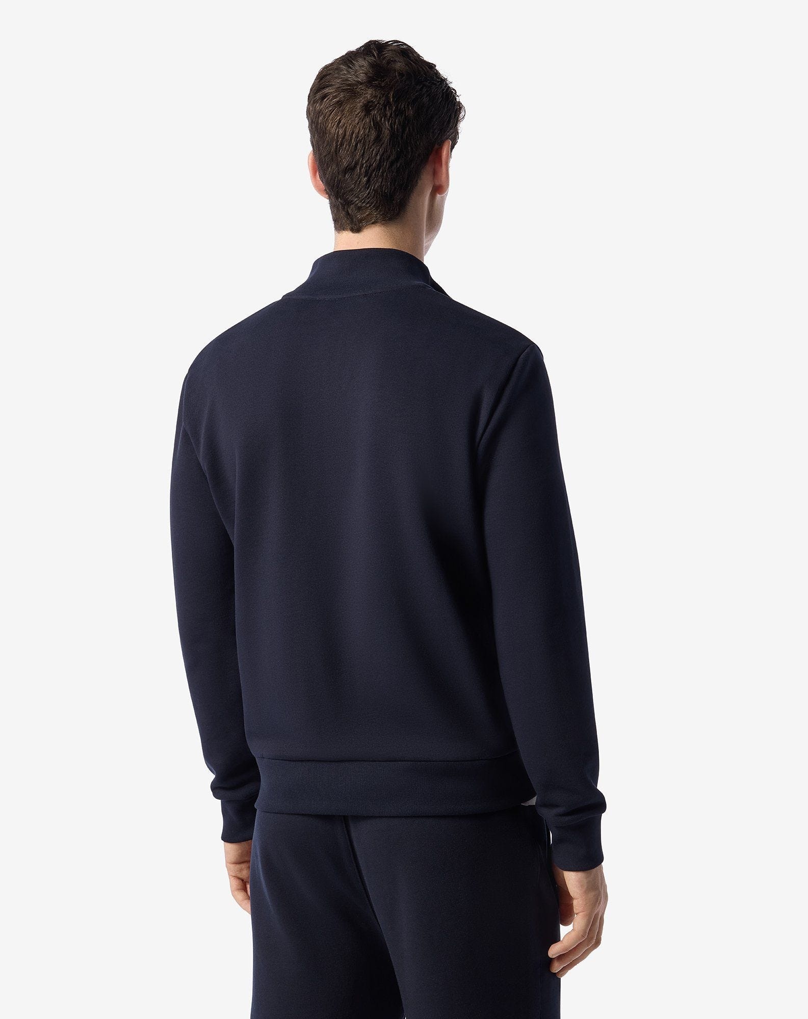 Navy blue cotton full-zip sweatshirt - 3