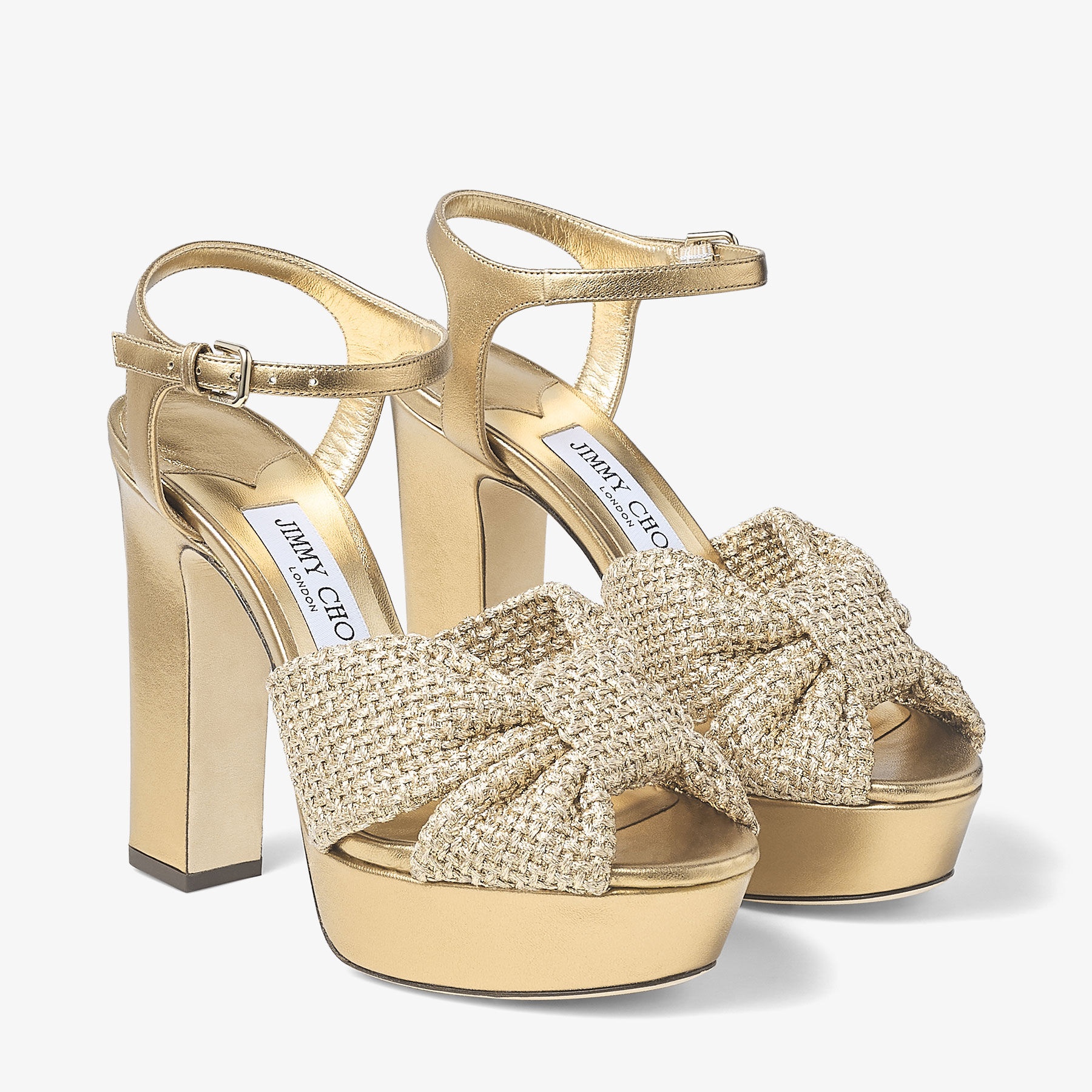 Heloise 120
Gold Metallic Nappa Leather Platform Sandals - 3