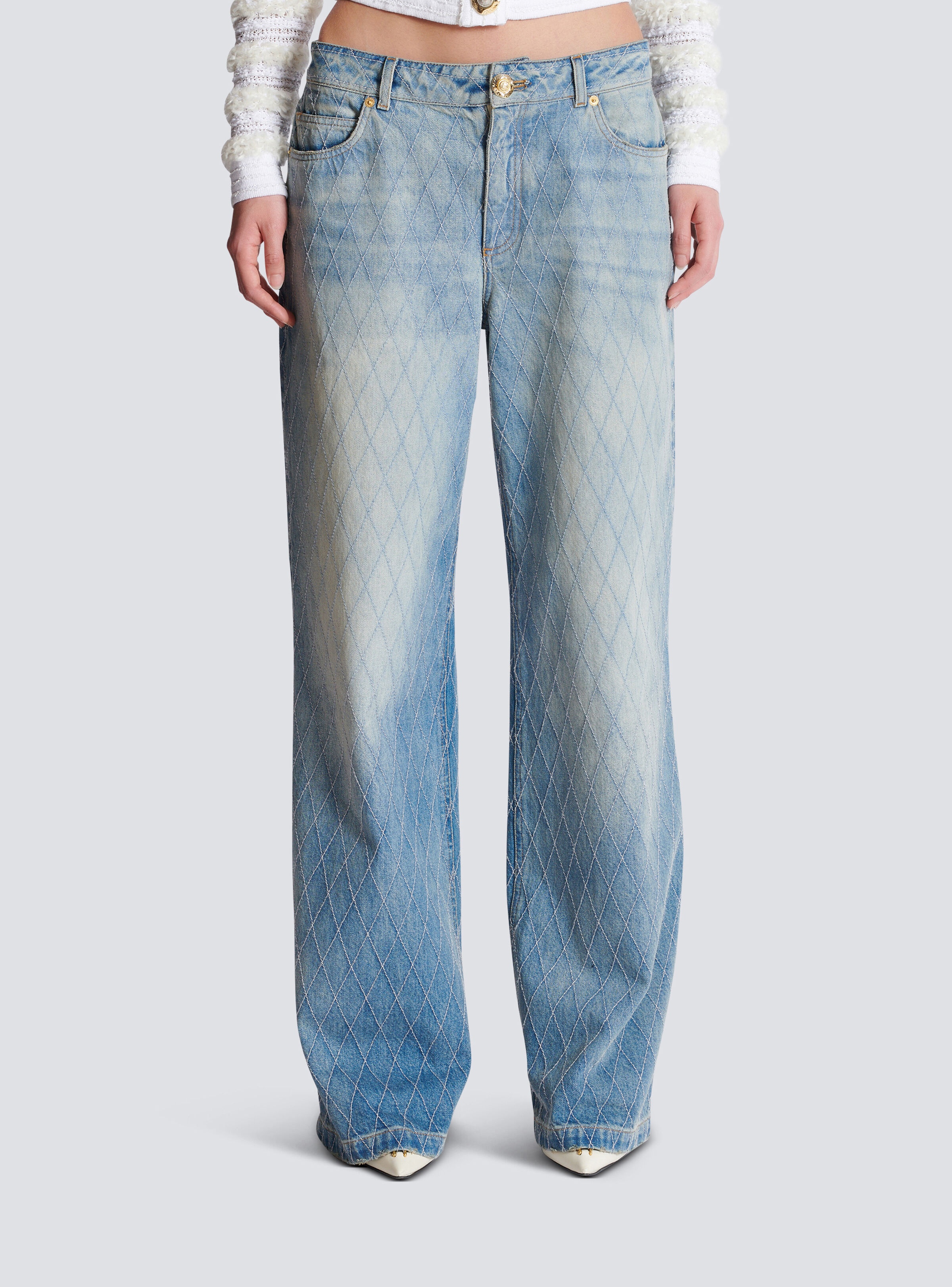 Diamond denim straight-fit jeans - 5