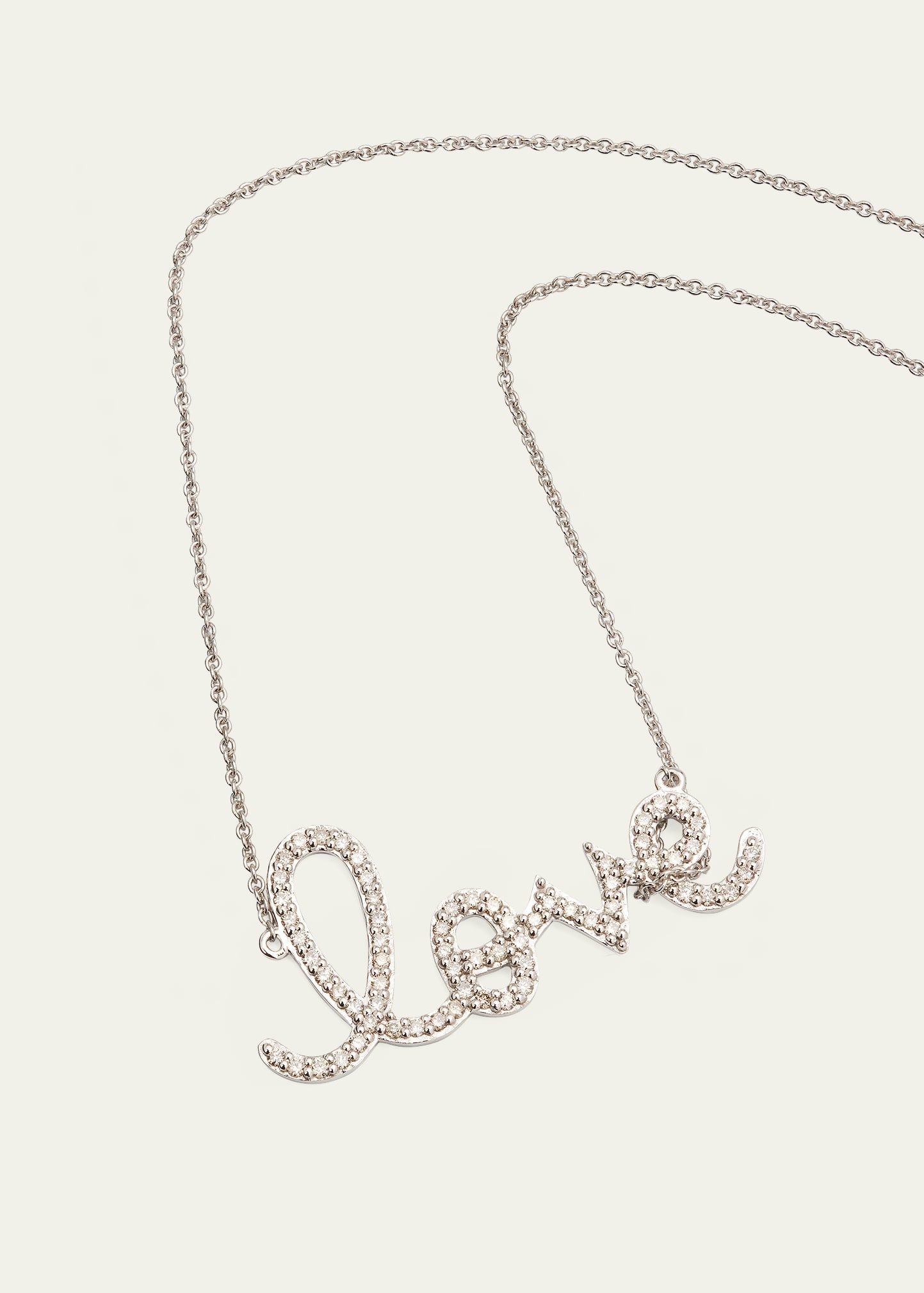 Large 14k Yellow Gold & Diamond Love Necklace - 3