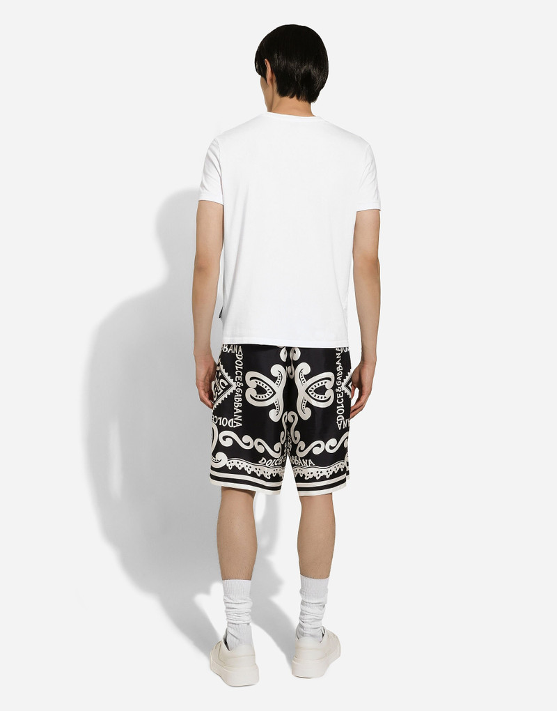 Marina-print silk twill shorts 3