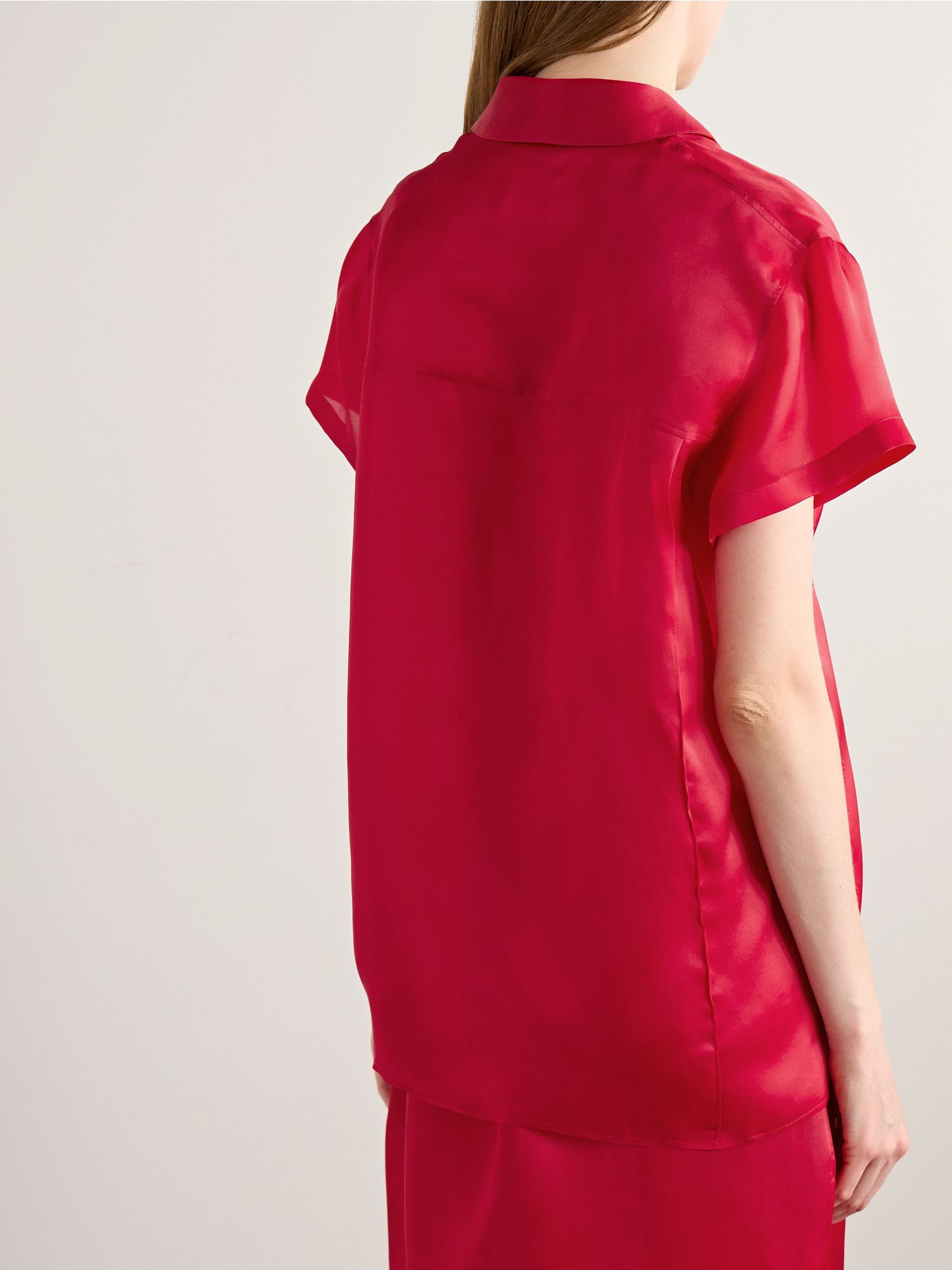 Keefe silk-organza shirt Red - 3