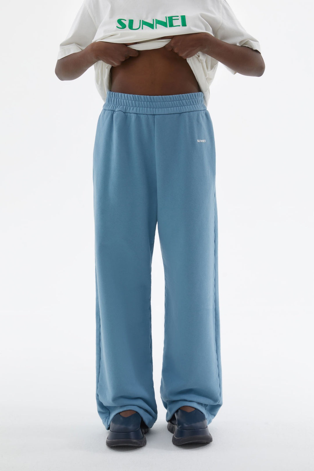 LIGHT BLUE ELASTIC PANTS - 2