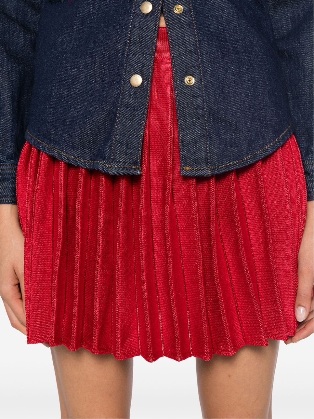 pleated knitted mini skirt - 5