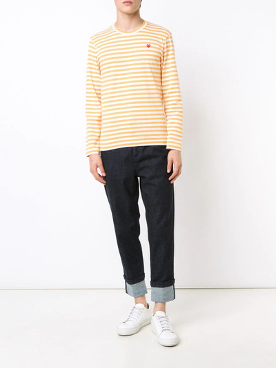 Comme des Garçons PLAY heart logo striped T-shirt outlook