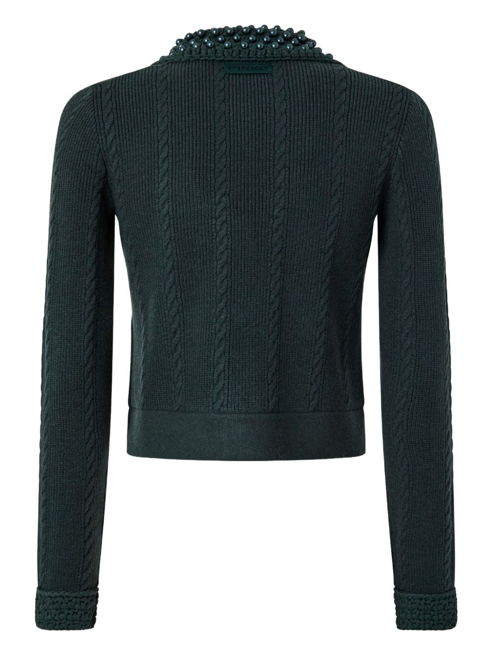 cable-knit pearl-embellished cardigan - 2