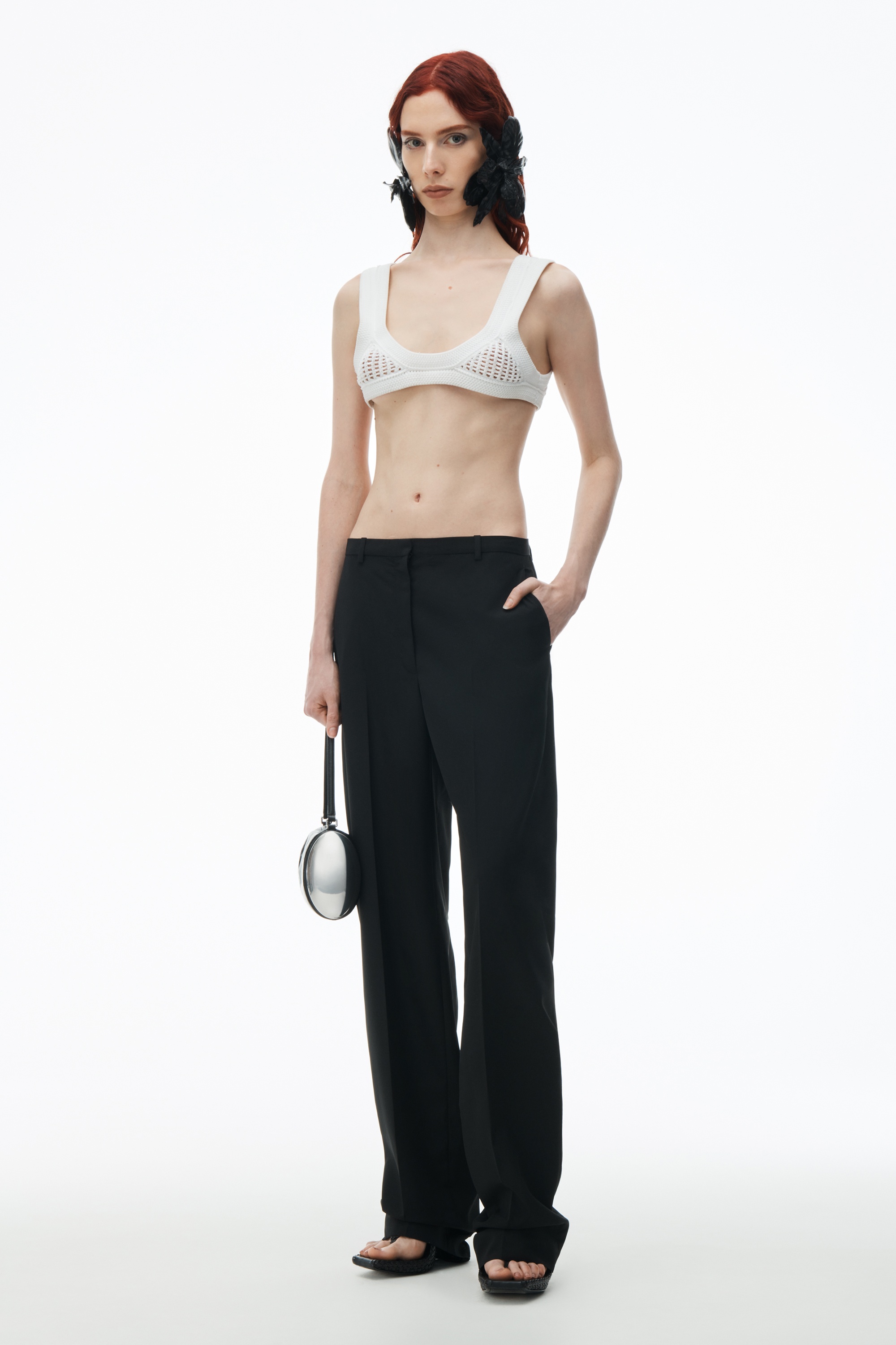 Low Waisted Tailored Trouser in Wool Blend - 2