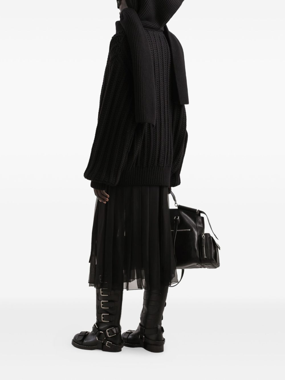 ribbed-knit long-sleeve cardigan - 3