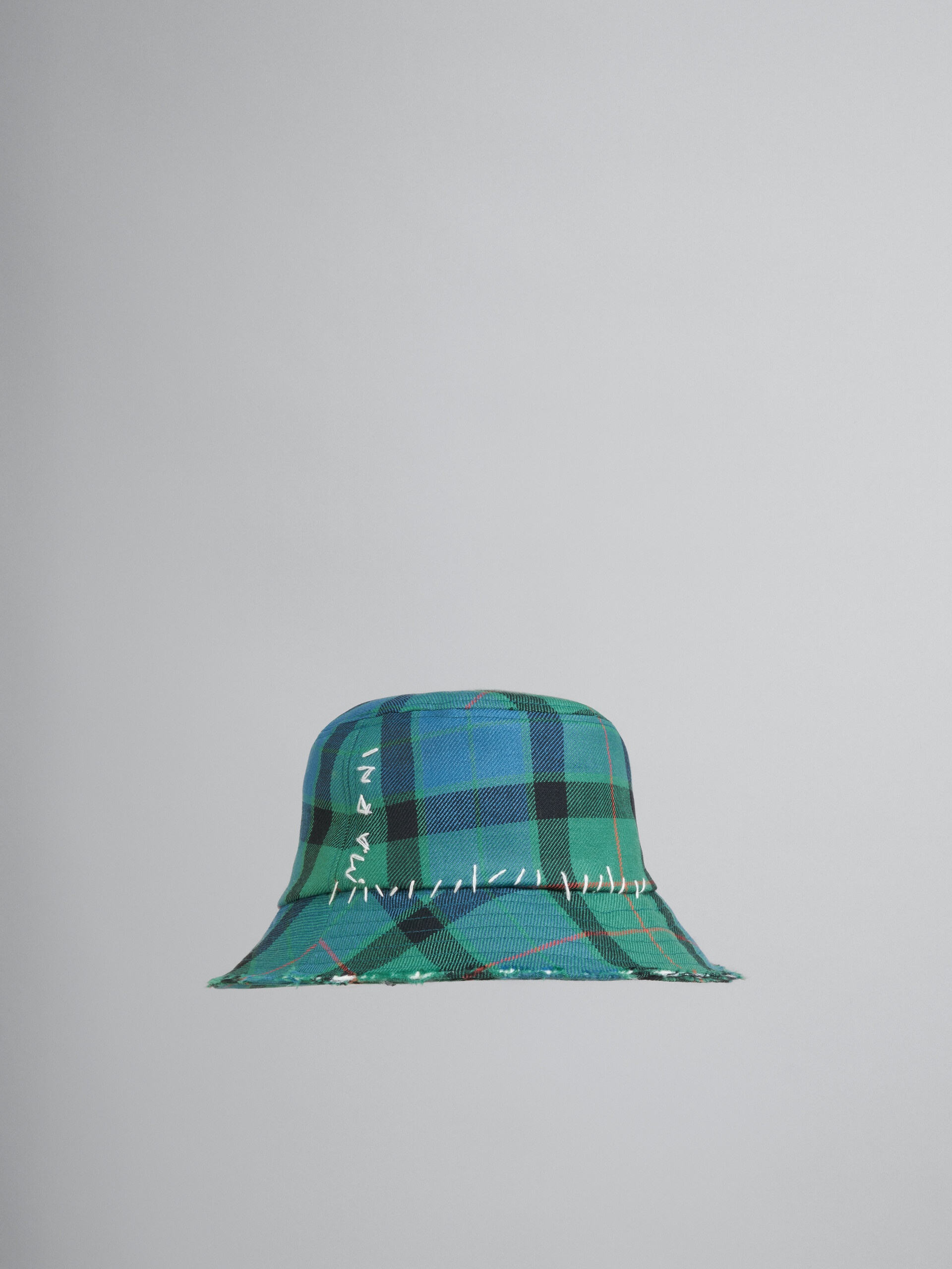 MULTICOLOR TARTAN WOOL BUCKET HAT - 1