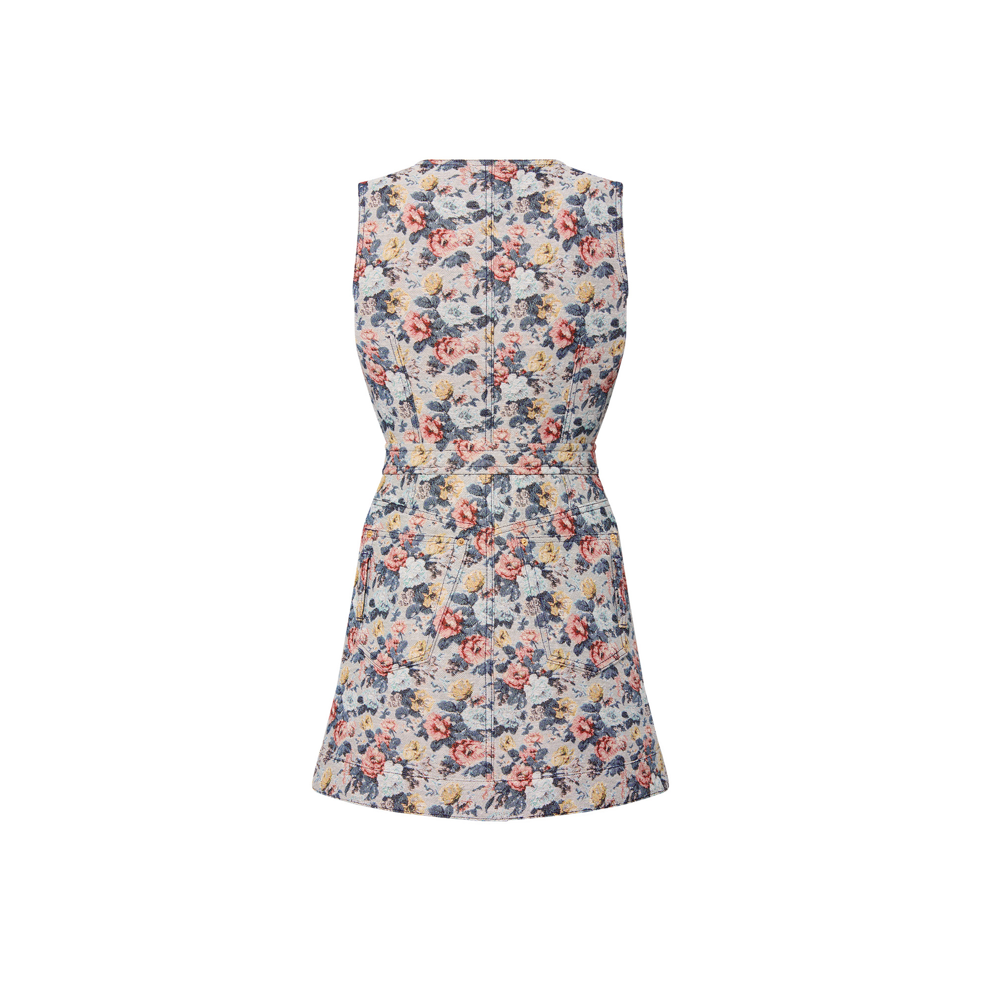 Floral Jacquard A-Line Dress - 3